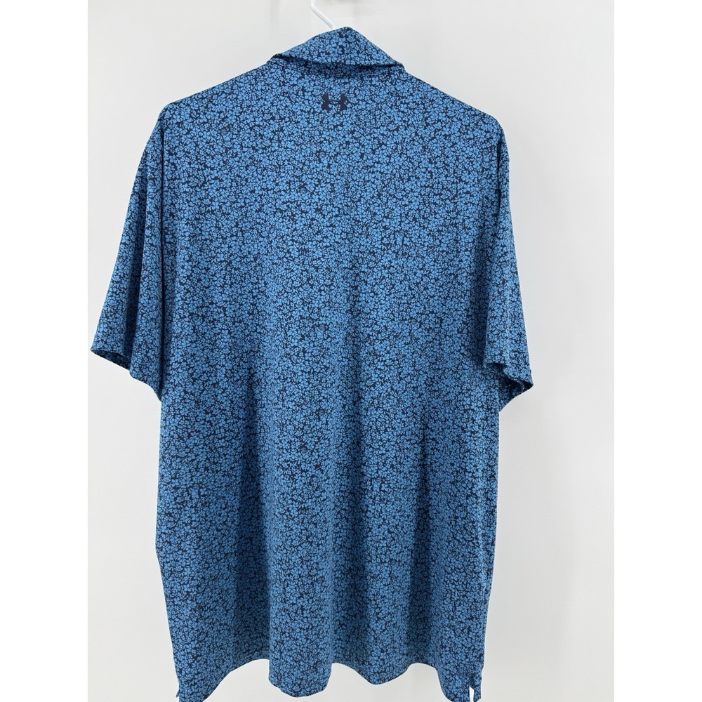 The Players UNDER ARMOUR Golf Polo Shirt TPC Sawgrass Floral Blue Men's XL - Picture 5 of 9